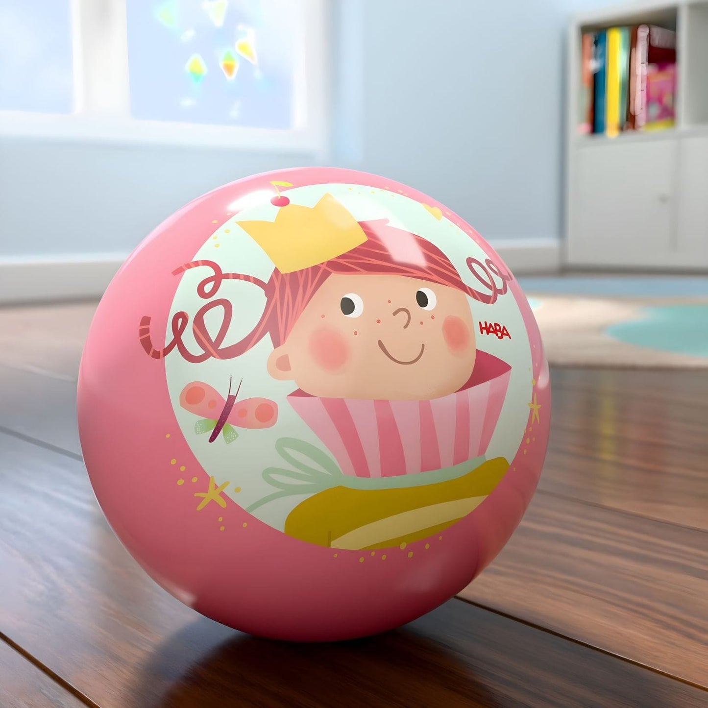 Bola de borracha A princesa e o cavalo 14 cm outra perspetiva