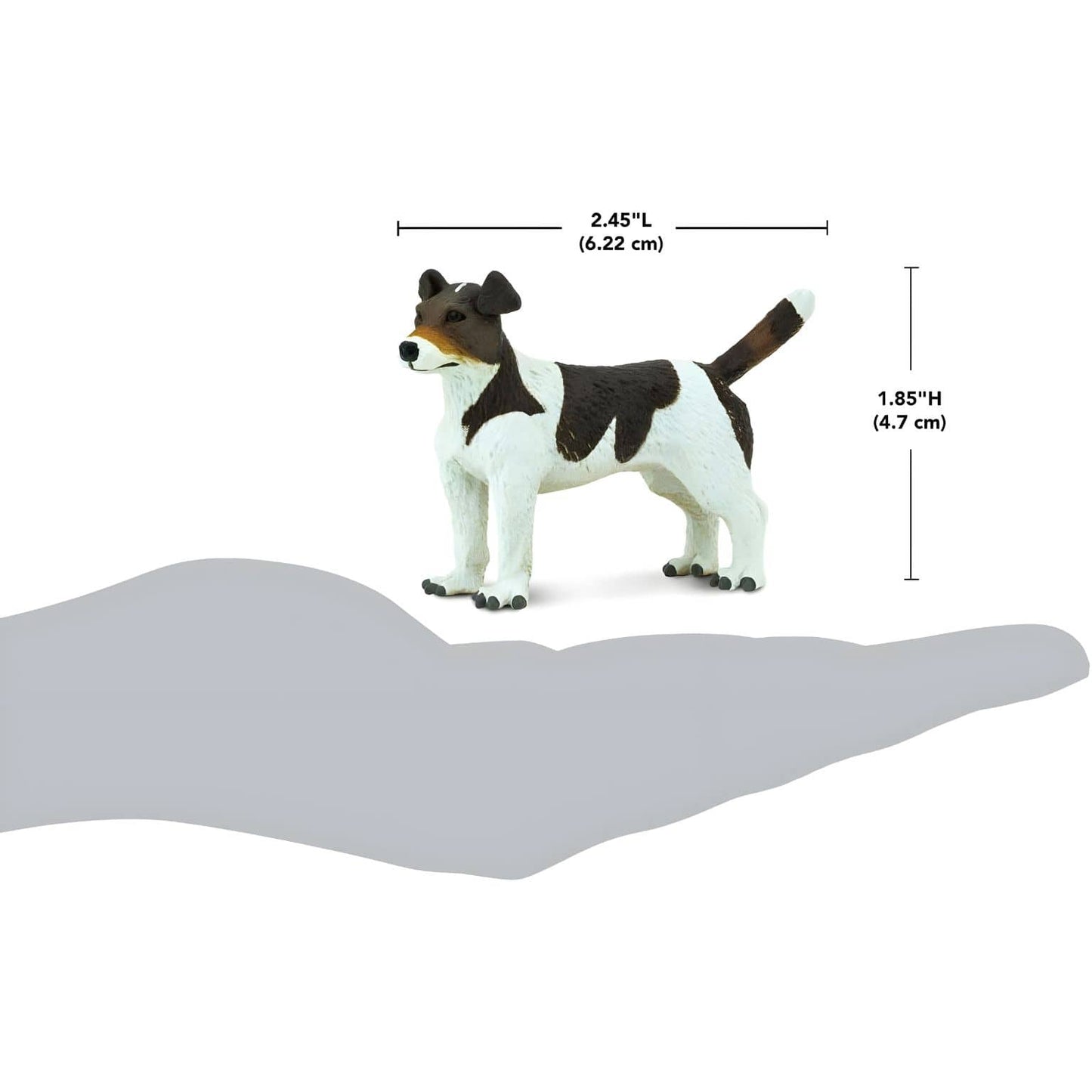 Figura de borracha Jack Russell Terrier com imagem complementar