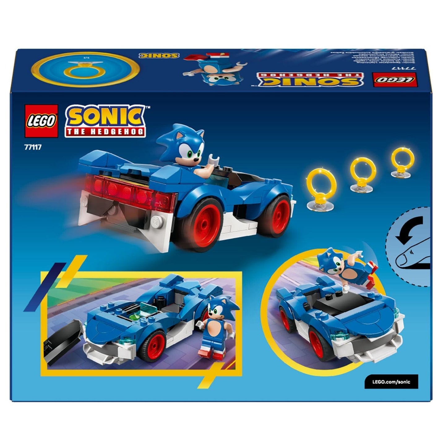 LEGO Sonic: Speedster Lightning carro azul do Sonic com anéis para brincar e correr