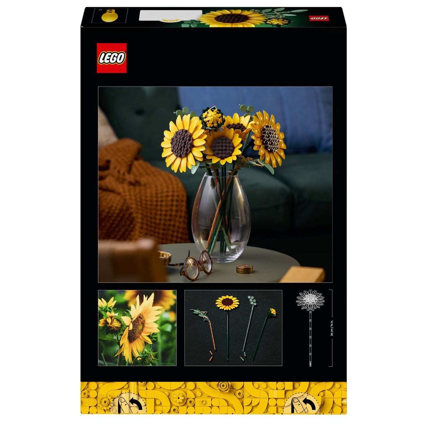 Lego Botanicals Buquê de Girassóis com flores amarelas e folhas verdes
