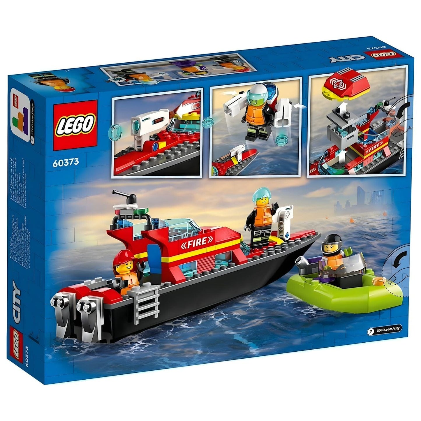 Lego City Barco de Resgate dos Bombeiros com equipa de salvamento no mar