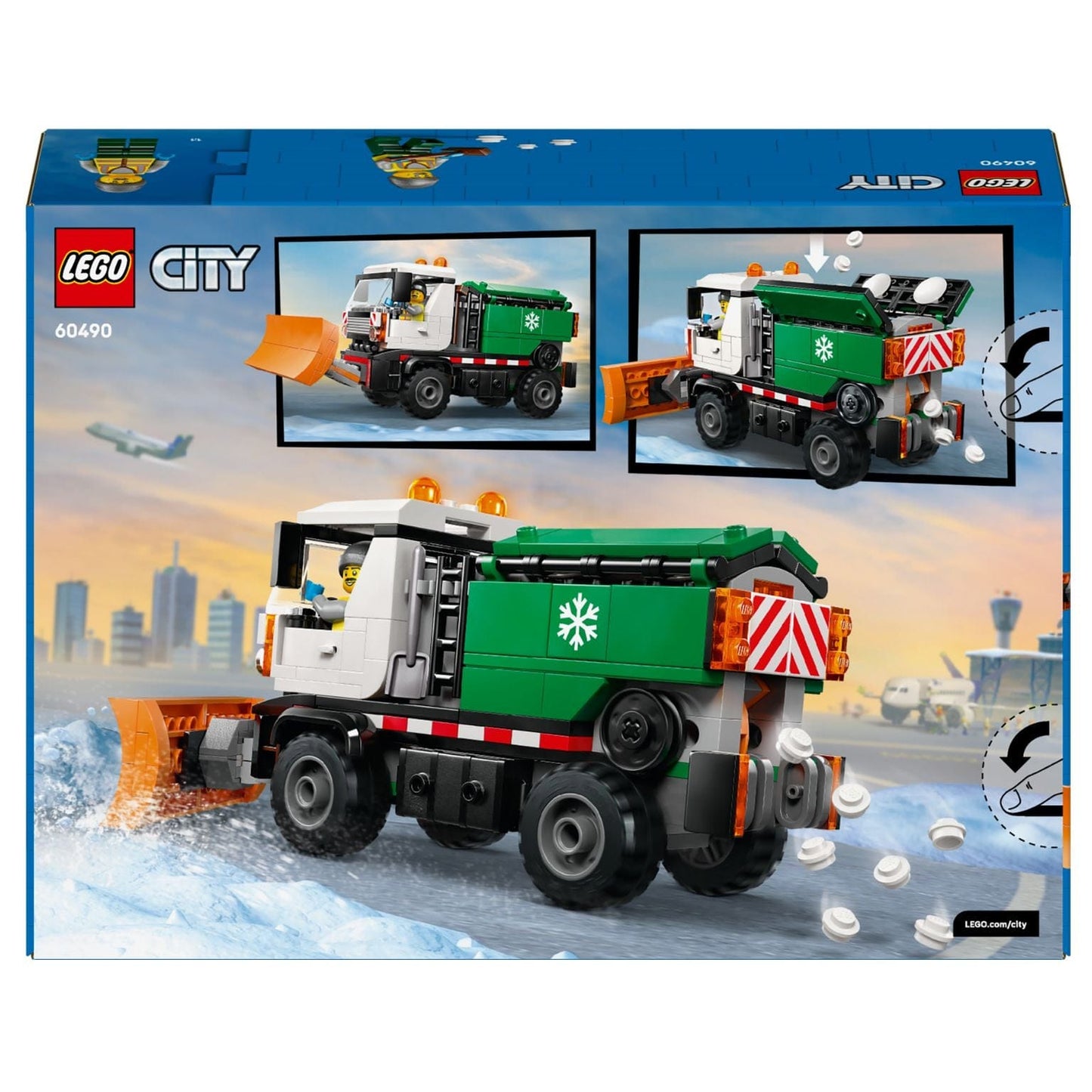 Lego City Limpa-neves com camião e pá frontal em cenário de neve