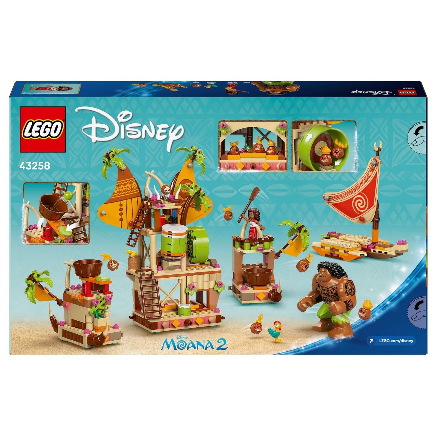 Lego Disney Barcaça Kakamora set de aventura Moana com embarcação e personagens