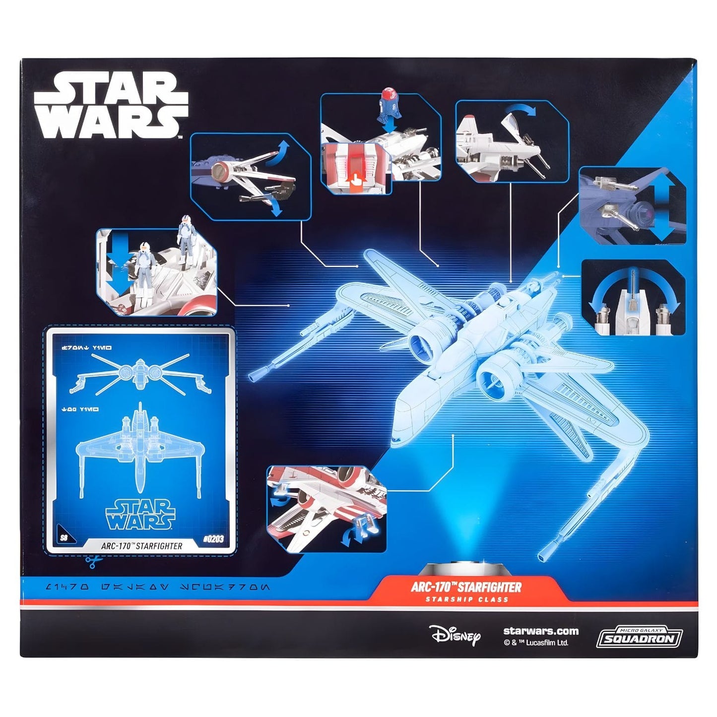 Nave Star Wars Micro Galaxy ARC-170 Starfighter como peça de destaque da frota