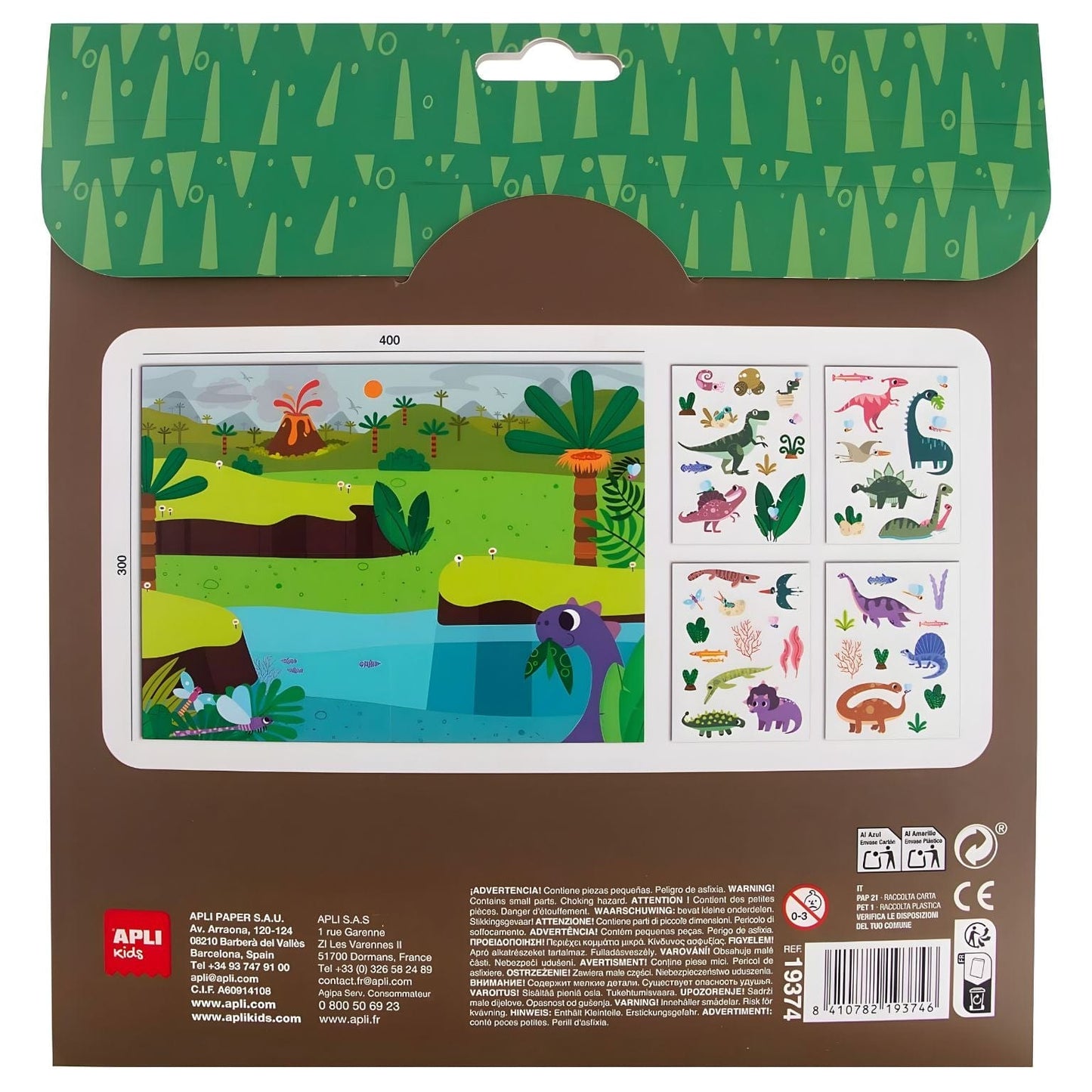 Apresentamos Autocolantes reutilizáveis - Dinossauros com o SKU 921937425 recomendado para + 3 anos