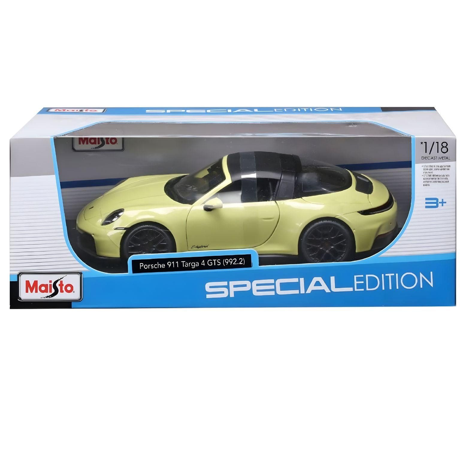 Carro de brincar Porsche 911 Targa 4 GTS em escala 1:18