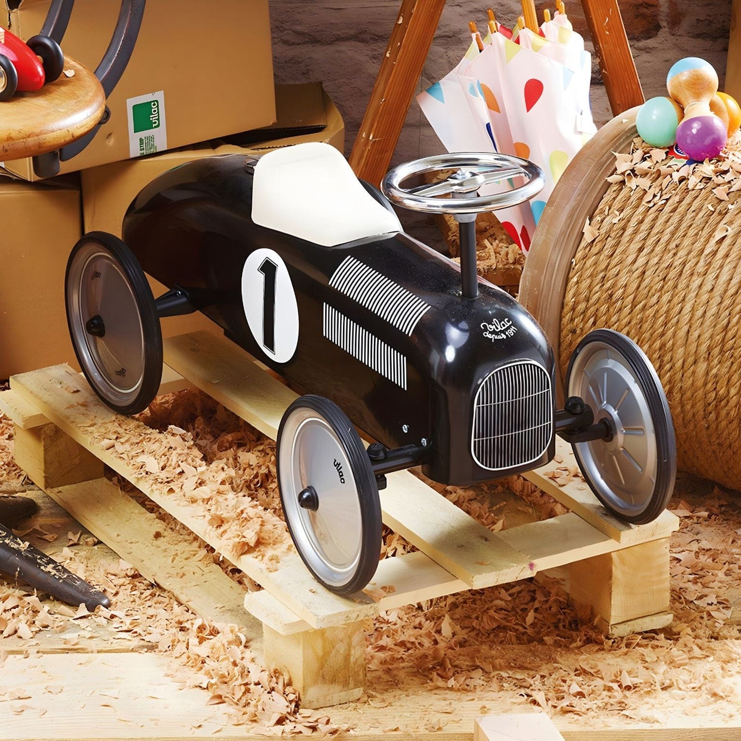 Apresentamos Carro de metal Vintage Preto com o SKU 26112124 recomendado para + 12 meses