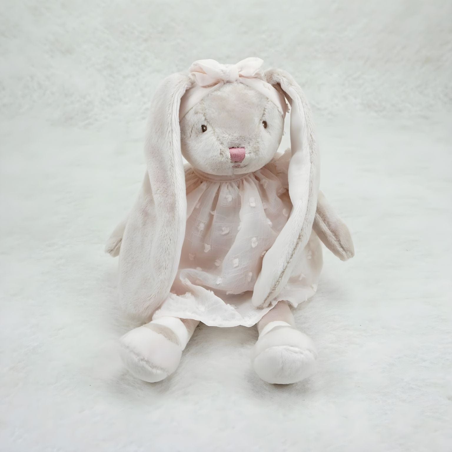Apresentamos Coelho de peluche com vestido rosa 30 cm com o SKU 521909225 recomendado para + 0 meses