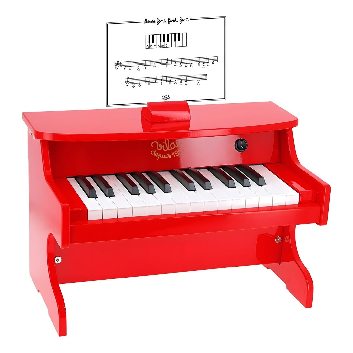 Apresentamos E-Piano Vermelho em madeira com o SKU 26837225 recomendado para + 3 anos
