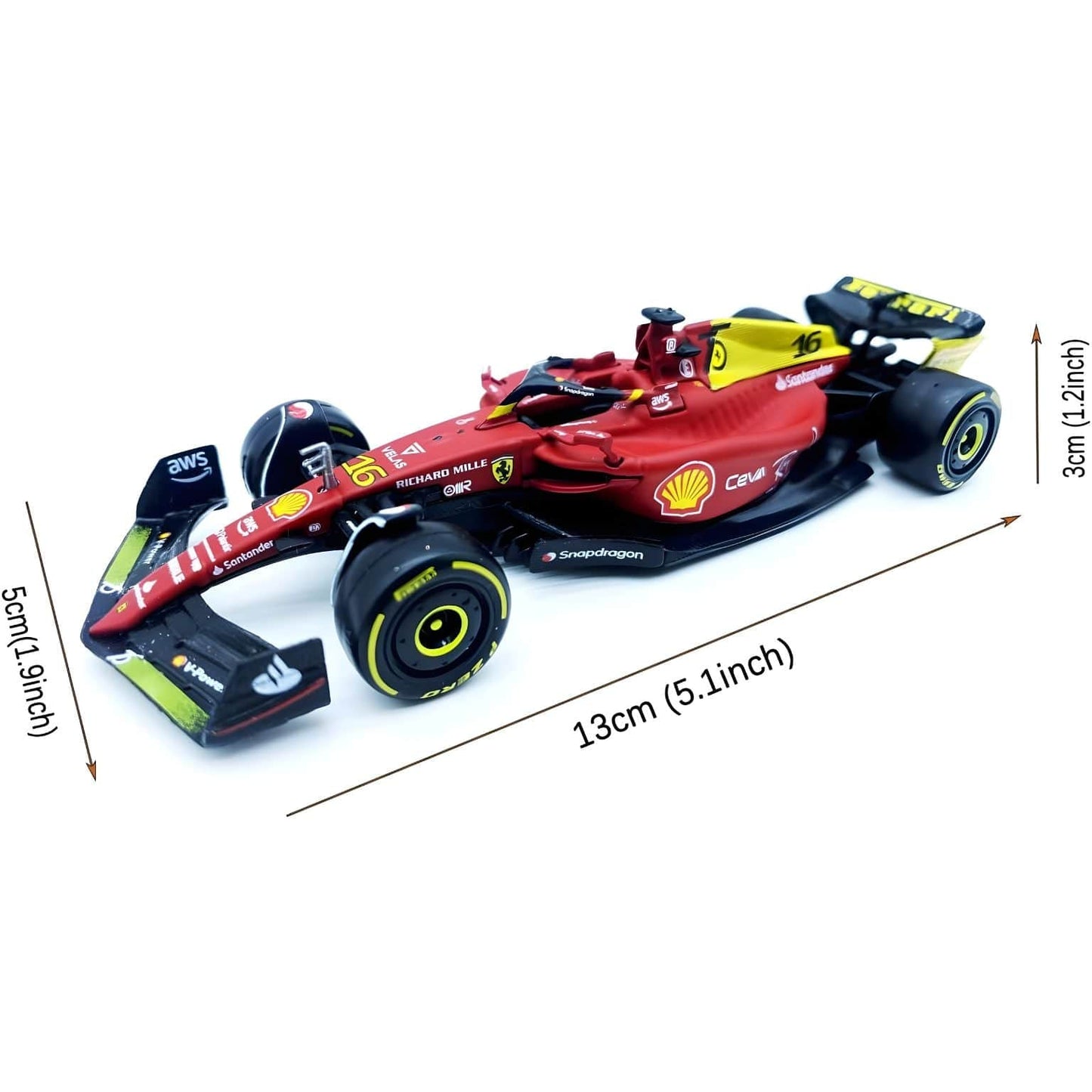 Apresentamos Ferrari F1-75 #16 Charles Leclerc "Giallo Modena" (2022) com o SKU 683683225 recomendado para + 3 anos