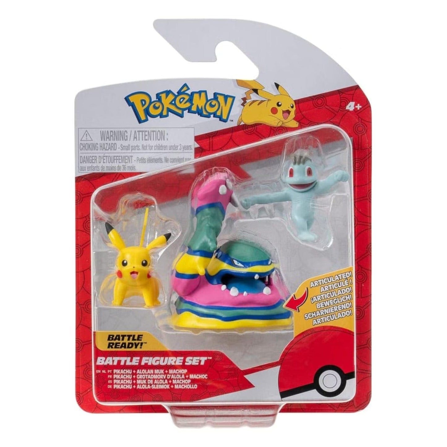 Apresentamos Figuras Pokémon -  Machoc, Pikachu, Alolan Grotadmorv com o SKU 23359724 recomendado para + 4 anos