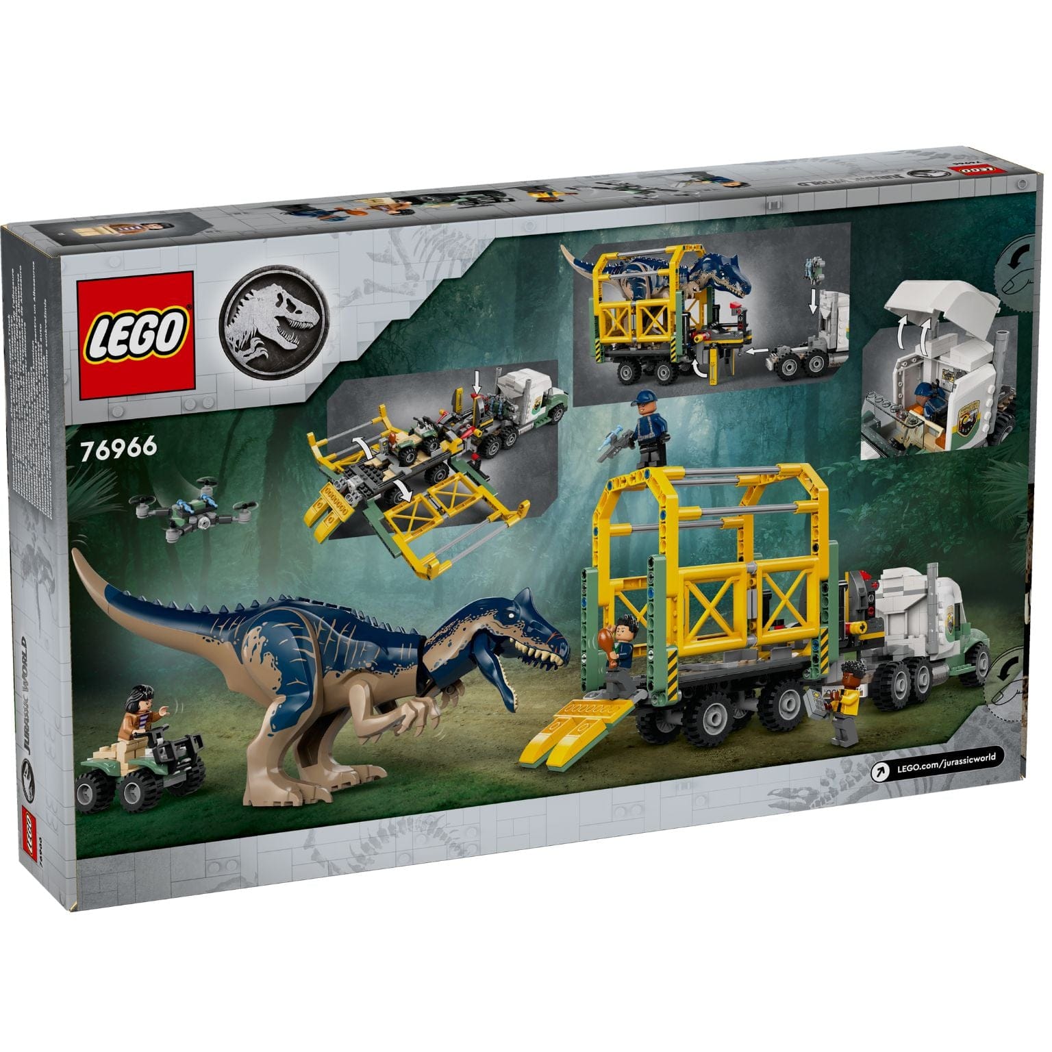 Apresentamos Lego Jurassic World - Missões de Dinossauros: Camião de Transporte de Alossauro com o SKU 667696625 recomendado para + 8 anos