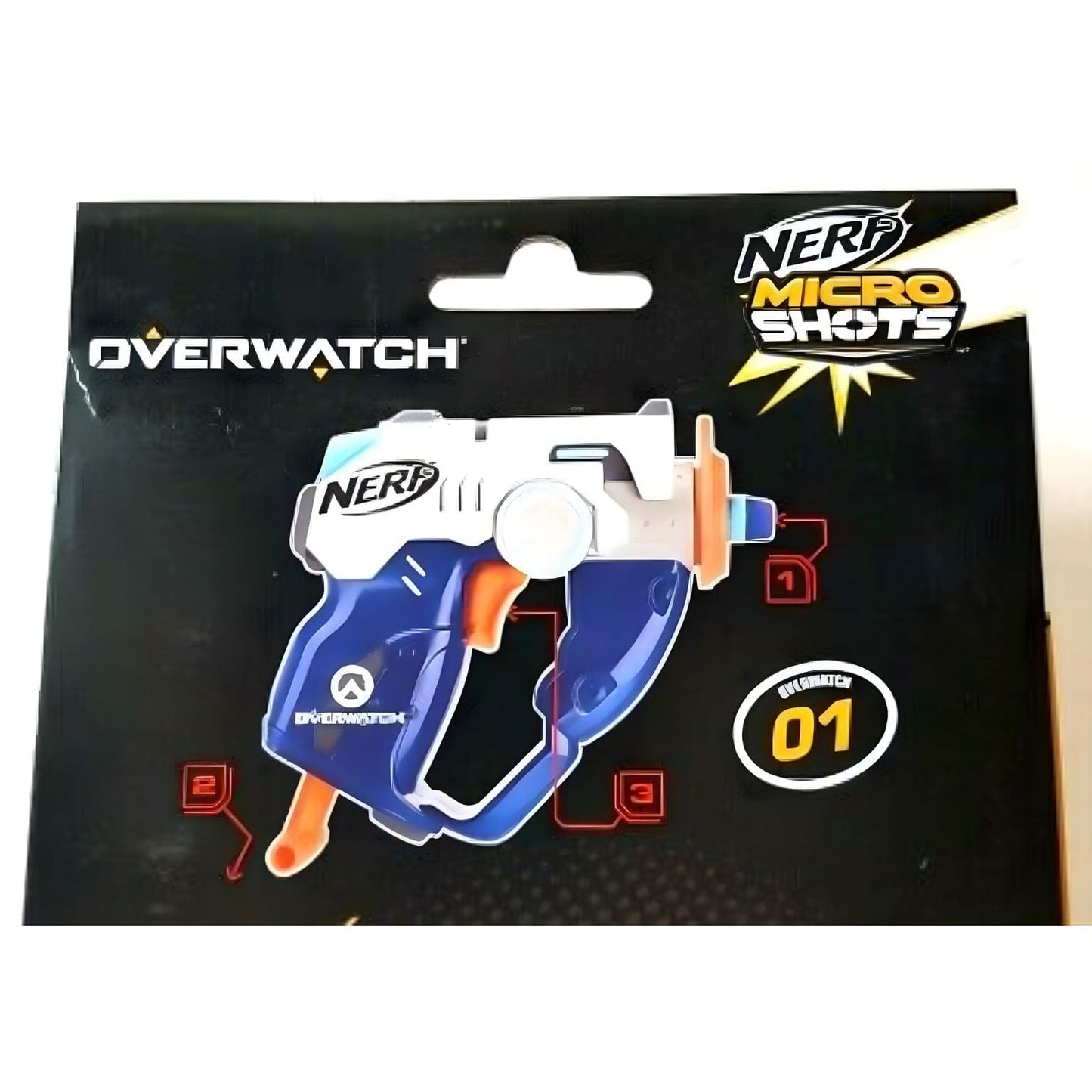 Apresentamos Nerf Microshots Overwatch Tracer com o SKU 90353219 recomendado para + 8 anos