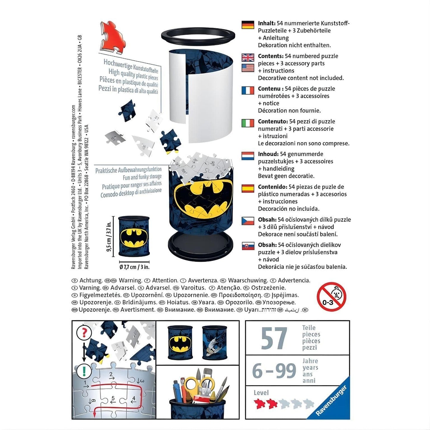 Apresentamos Puzzle 3D Batman com o SKU 861127522 recomendado para + 6 anos