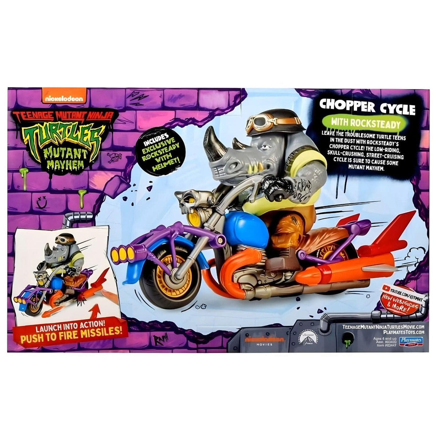 Apresentamos Tartarugas Ninja - Rocksteady com Chopper Cycle com o SKU 233955925 recomendado para + 4 anos