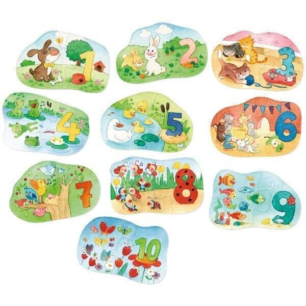 Apresentamos 10 Puzzles Iniciação - Números e Quantidades com o SKU 810746821 recomendado para + 2 anos