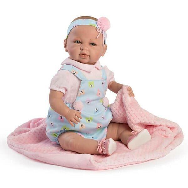 Apresentamos Boneca Recém nascida com macação azul com o SKU 856999721 recomendado para + 3 anos