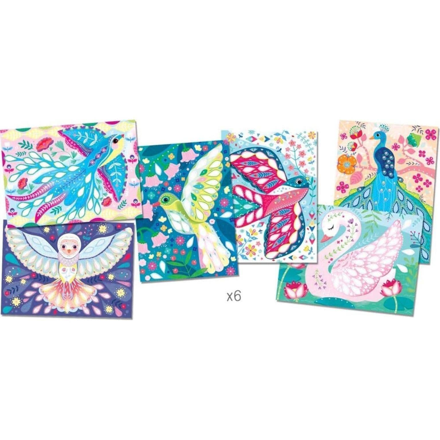 Apresentamos Cartões para criar Pássaros Cintilantes com o SKU 711372322 recomendado para + 5 anos