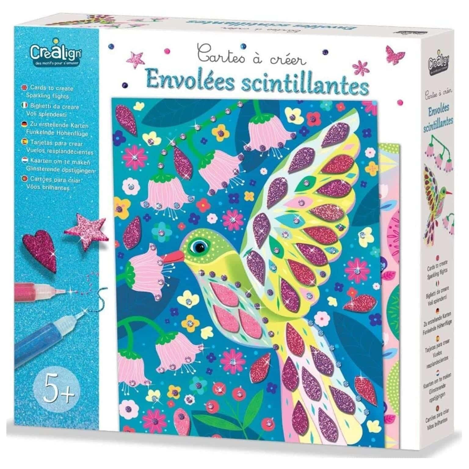 Apresentamos Cartões para criar Pássaros Cintilantes com o SKU 711372322 recomendado para + 5 anos