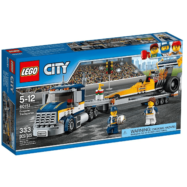 Apresentamos Lego City  Transportador de Dragsters com o SKU 666015117 recomendado para + 5 anos