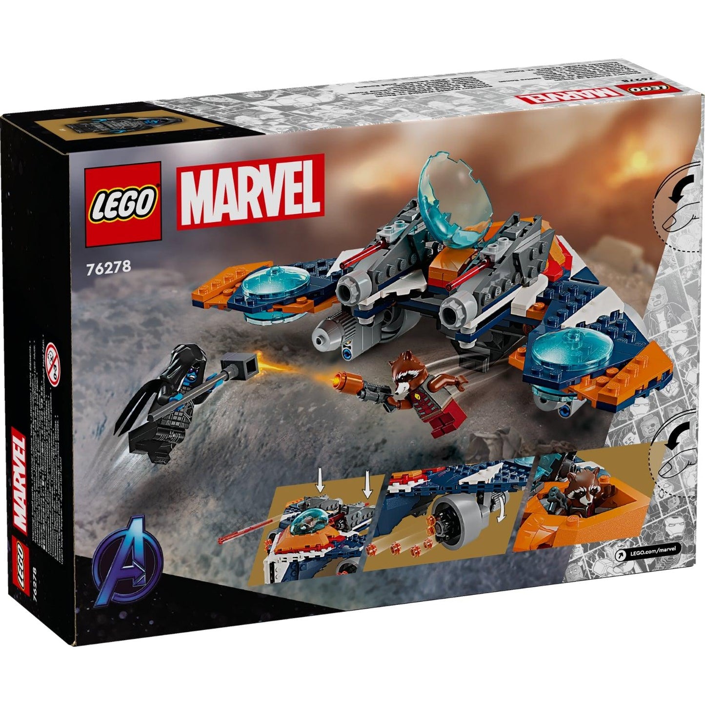 Apresentamos Lego Marvel Warbird do Rocket vs. Ronan com o SKU 667627824 recomendado para + 8 anos