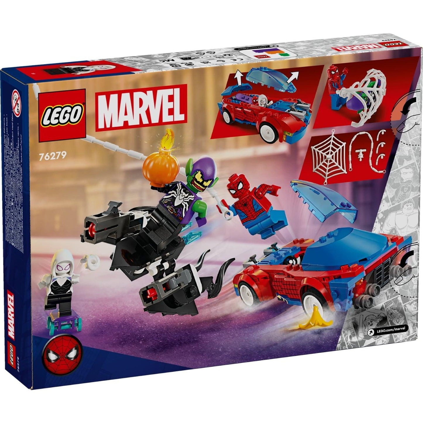 Apresentamos Lego Marvel Carro de Corrida Spider-Man e Green Goblin Venom com o SKU 667627924 recomendado para + 7 anos