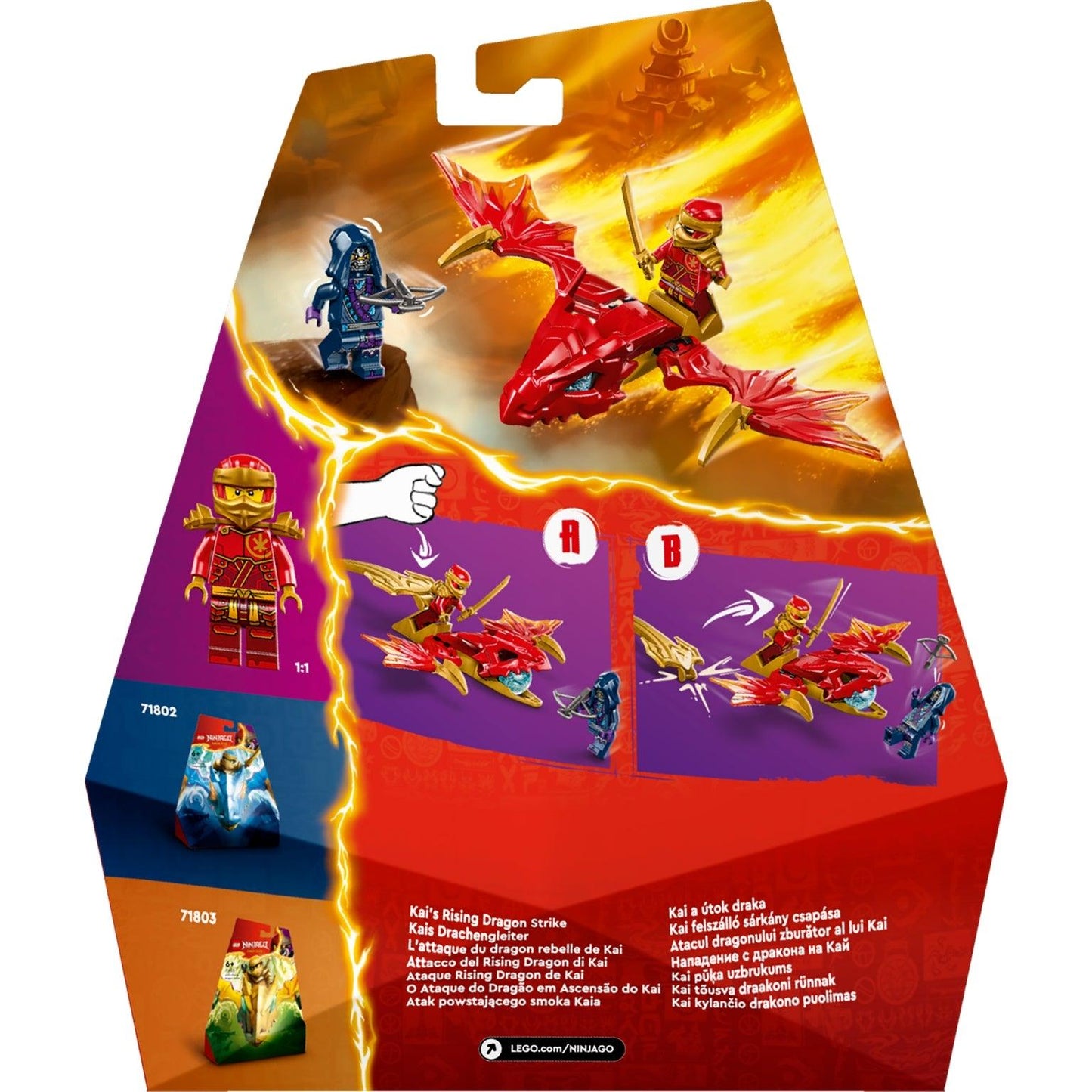 Apresentamos Lego Ninjago O Ataque do Dragão em Ascensão do Kai com o SKU 667180124 recomendado para + 6 anos