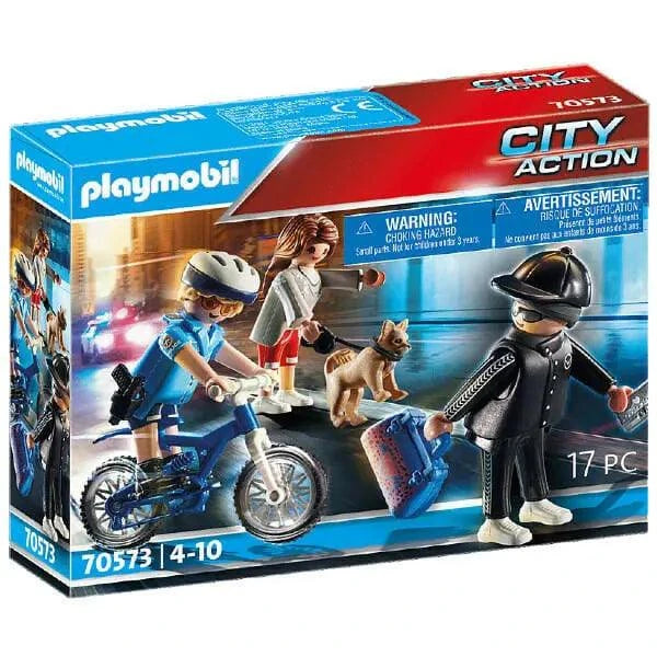 Apresentamos Playmobil Bicicleta da Polícia: Perseguição ao ladrão de carteiras com o SKU 657057321 recomendado para + 4 anos