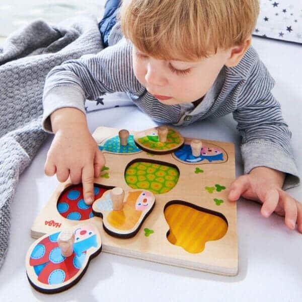 Apresentamos Puzzle de Pegas Animais Coloridos com o SKU 810458921 recomendado para + 12 meses