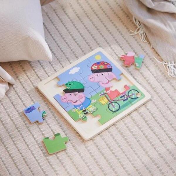 Apresentamos Puzzle Madeira Peppa Pig - Passeio de Bicicleta com o SKU 50900623 recomendado para + 12 meses