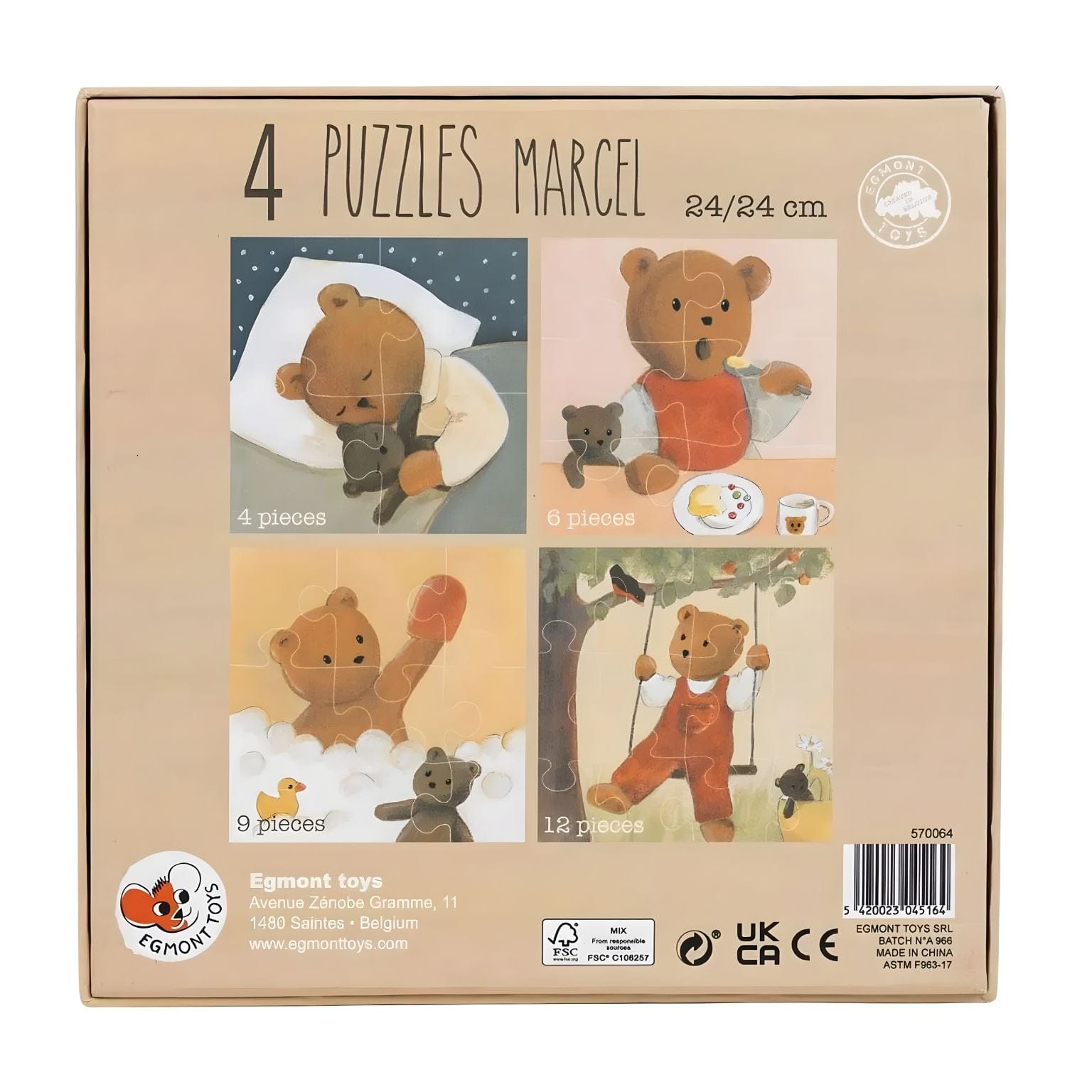 Apresentamos 4 Puzzles Marcel 24 cm com o SKU 727006425 recomendado para + 2 anos