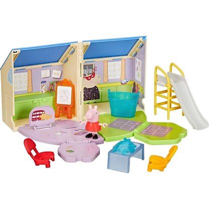 Vista adicional do conjunto escolar Peppa Pig G0530, com sala de aula e recreio