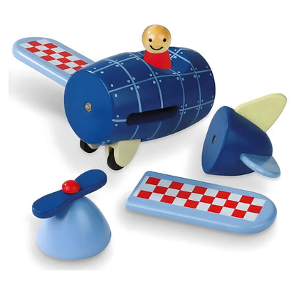 Avião Magnético em madeira desmontado em peças