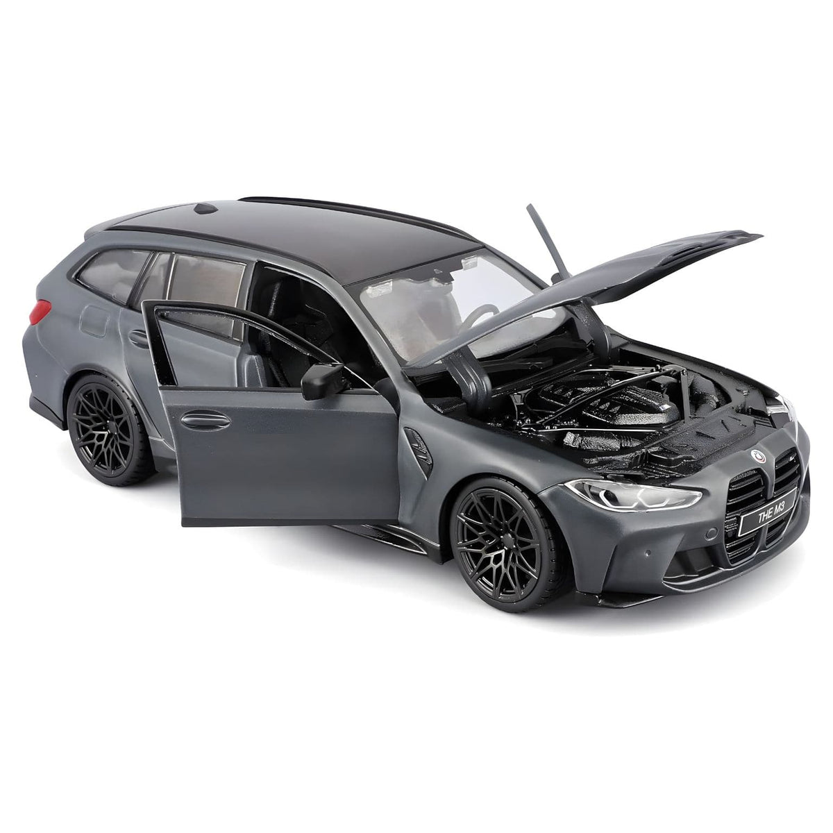 Miniatura BMW M3 Touring Bburago cinzento mate para coleção