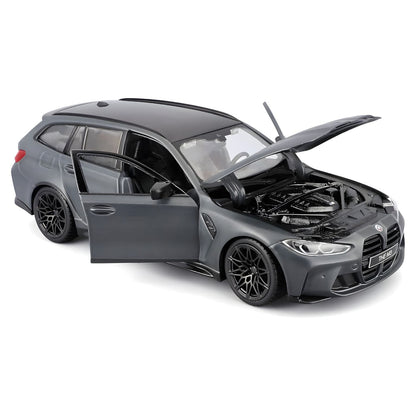 Miniatura BMW M3 Touring Bburago cinzento mate para coleção