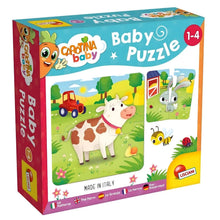 Baby Puzzle A Quinta da Lisciani com animais da quinta coloridos e peças de encaixe para bebé
