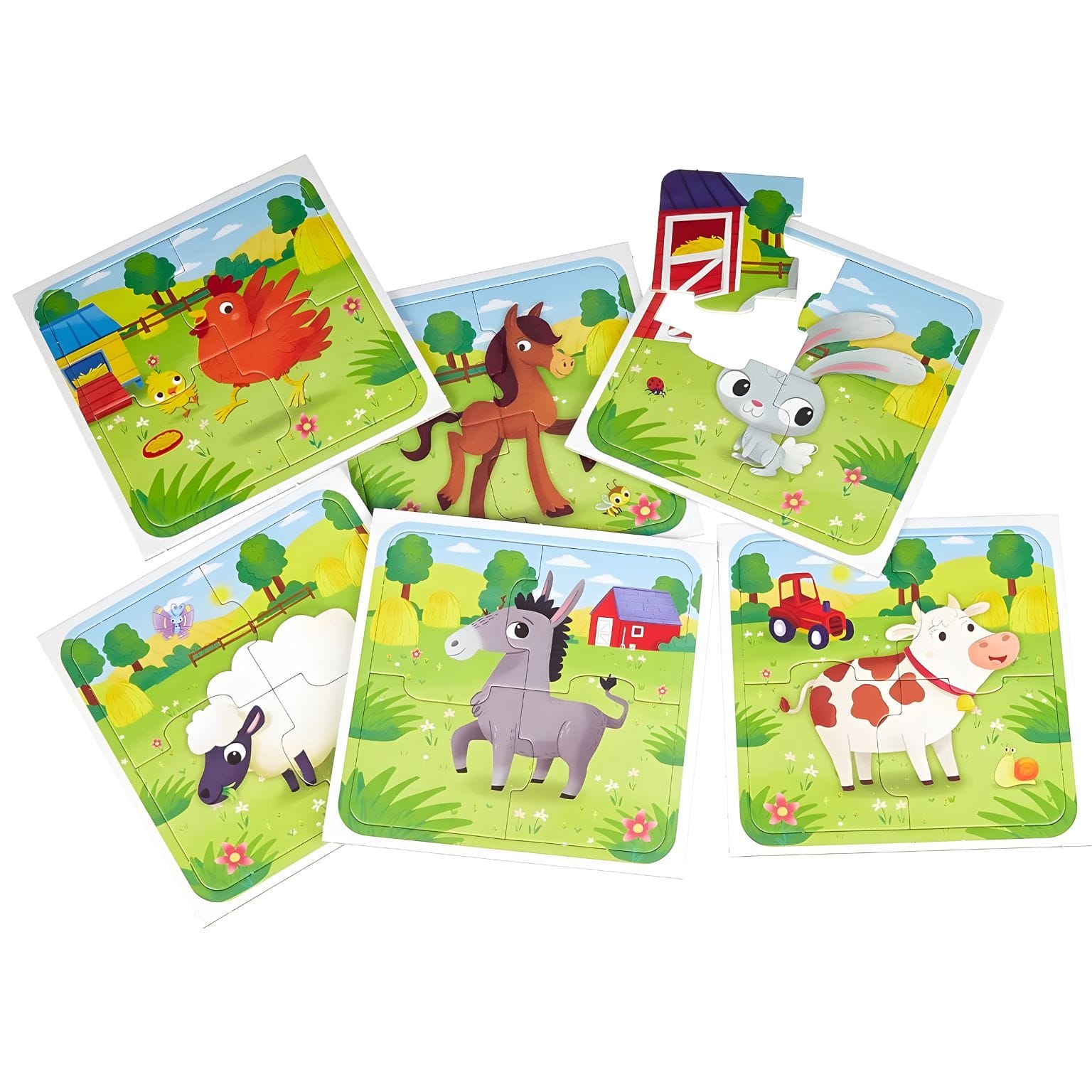 Baby Puzzle A Quinta da Lisciani com animais da quinta coloridos e peças de encaixe para bebé