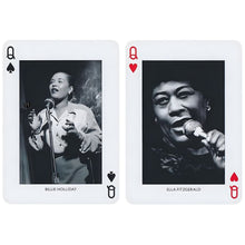 Baralho de Cartas Jazz Piatnik com lendas do jazz e ilustrações vintage
