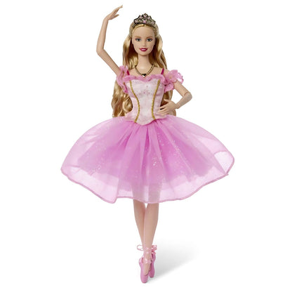 Barbie Signature Clara JJY15 com coroa dourada e traje de bailado rosa inspirado no filme de 2001