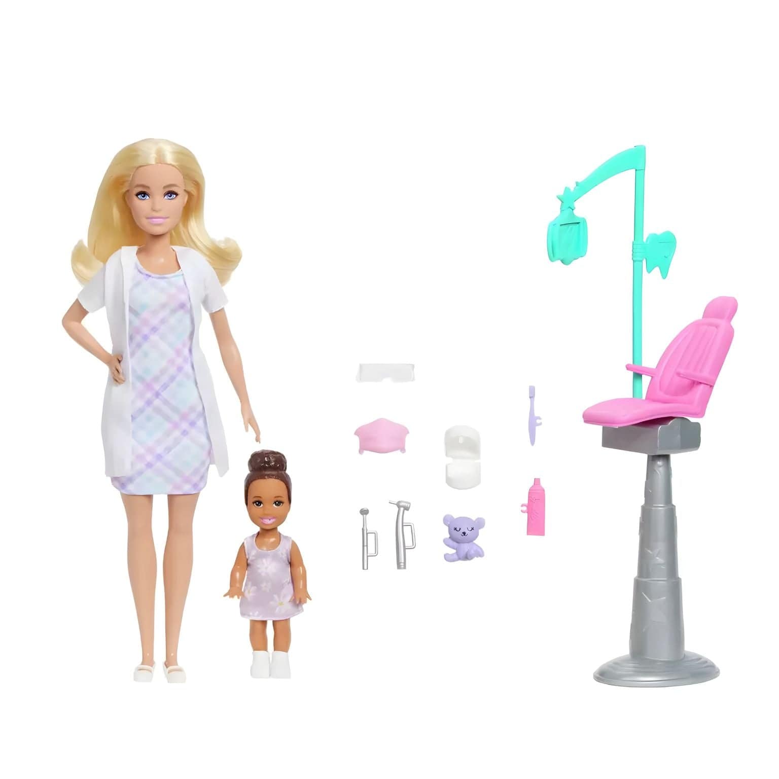 Barbie Quero ser Dentista com cadeira de dentista e acessórios de consulta