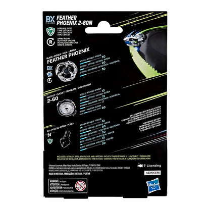 Pião Beyblade Feather Phoenix 2-60NX para coleção e jogo