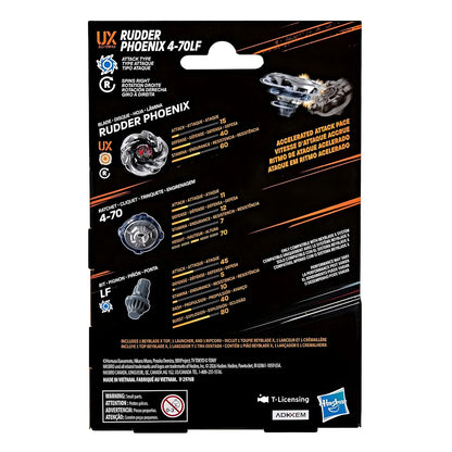 Pião Beyblade X Rudder Phoenix 4-70LF para coleção e jogo