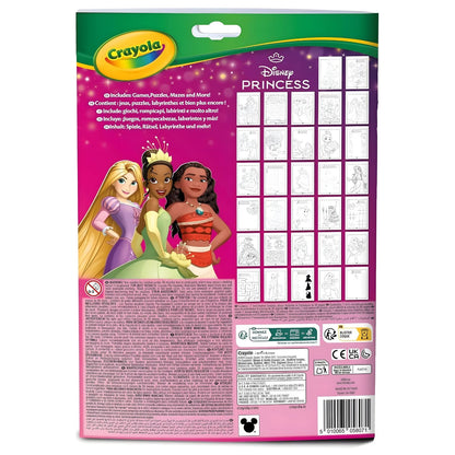 Bloco de Atividades Princesas Disney Crayola com marcadores e páginas para colorir