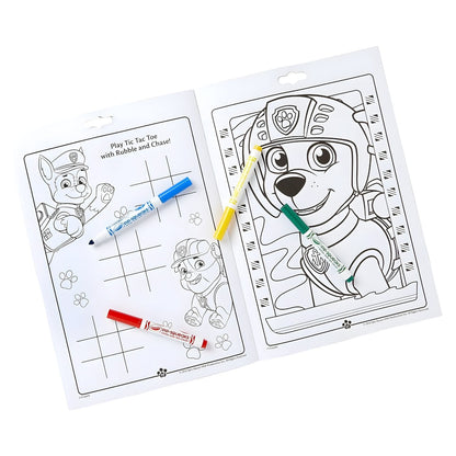 Bloco de atividades da Patrulha Pata Crayola com páginas para colorir e jogos criativos