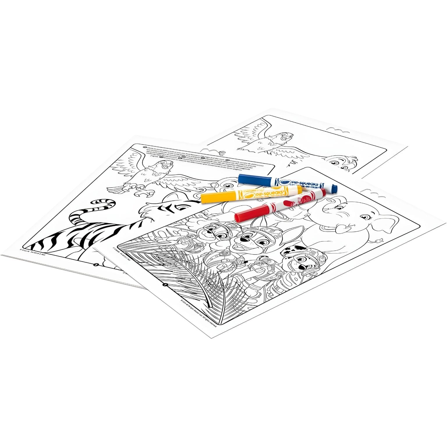 Bloco de atividades da Patrulha Pata Crayola com páginas para colorir e jogos criativos
