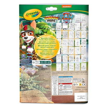 Bloco de atividades da Patrulha Pata Crayola com páginas para colorir e jogos criativos