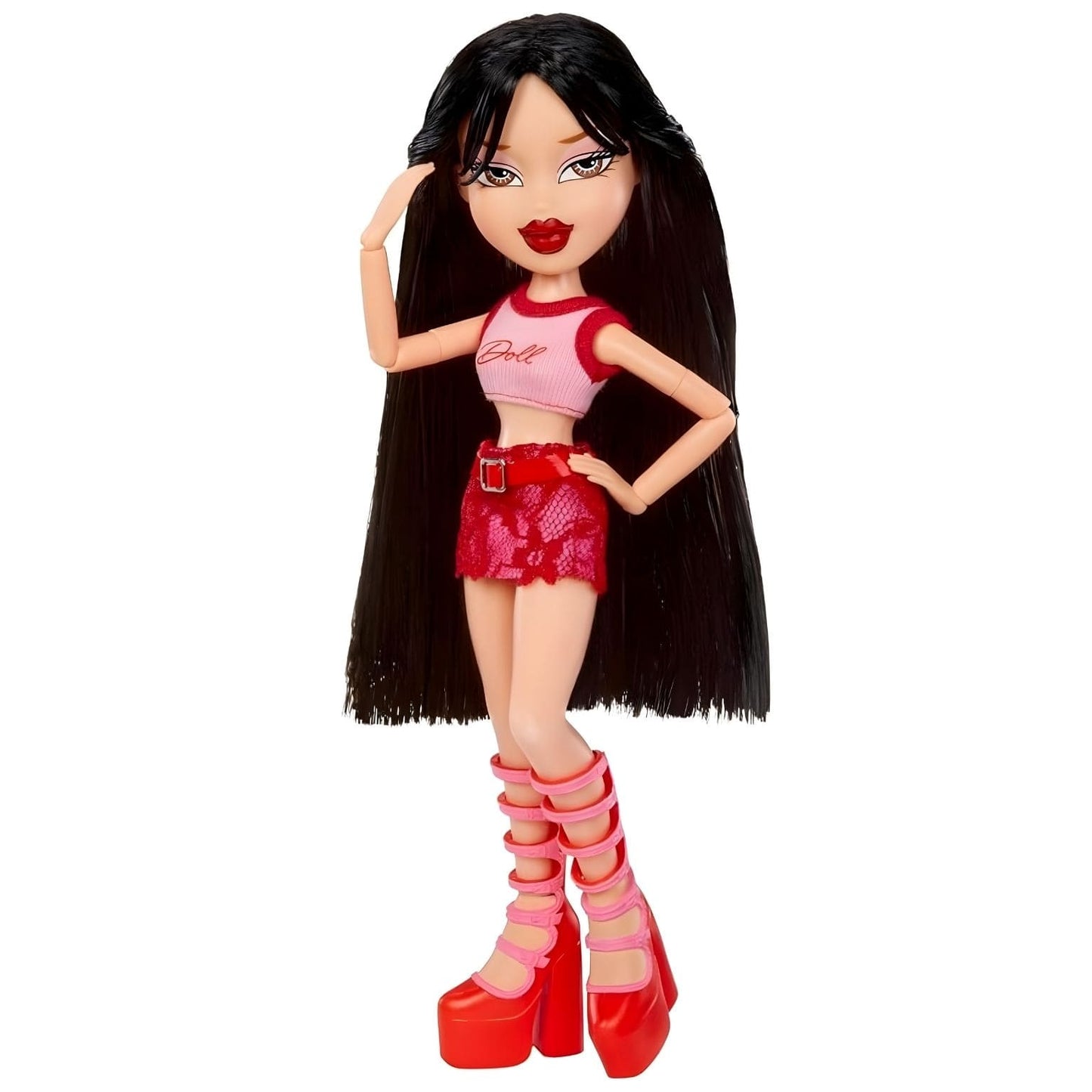 Bratz Goin Out Jade com mala de padrão leopardo e óculos