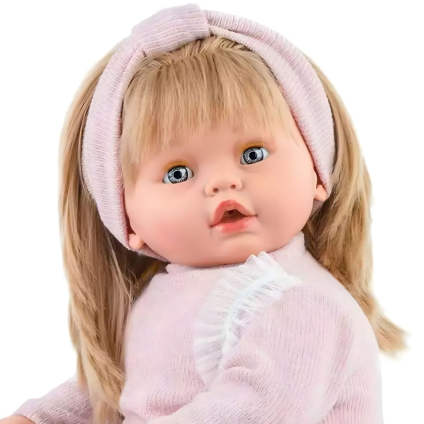 Boneca Leonor com expressão doce para histórias de faz de conta