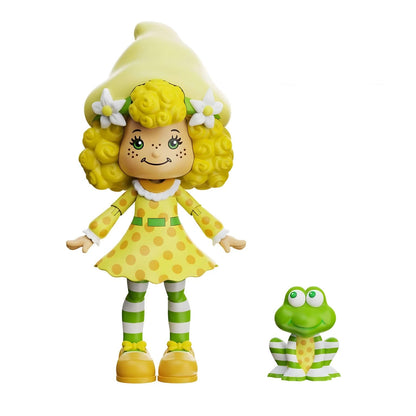 Boneca Strawberry Shortcake Lemon Meringue de amarelo com sapo verde