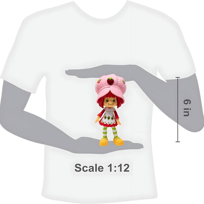 Boneca Strawberry Shortcake à escala 1:12, com cerca de 6 polegadas de altura